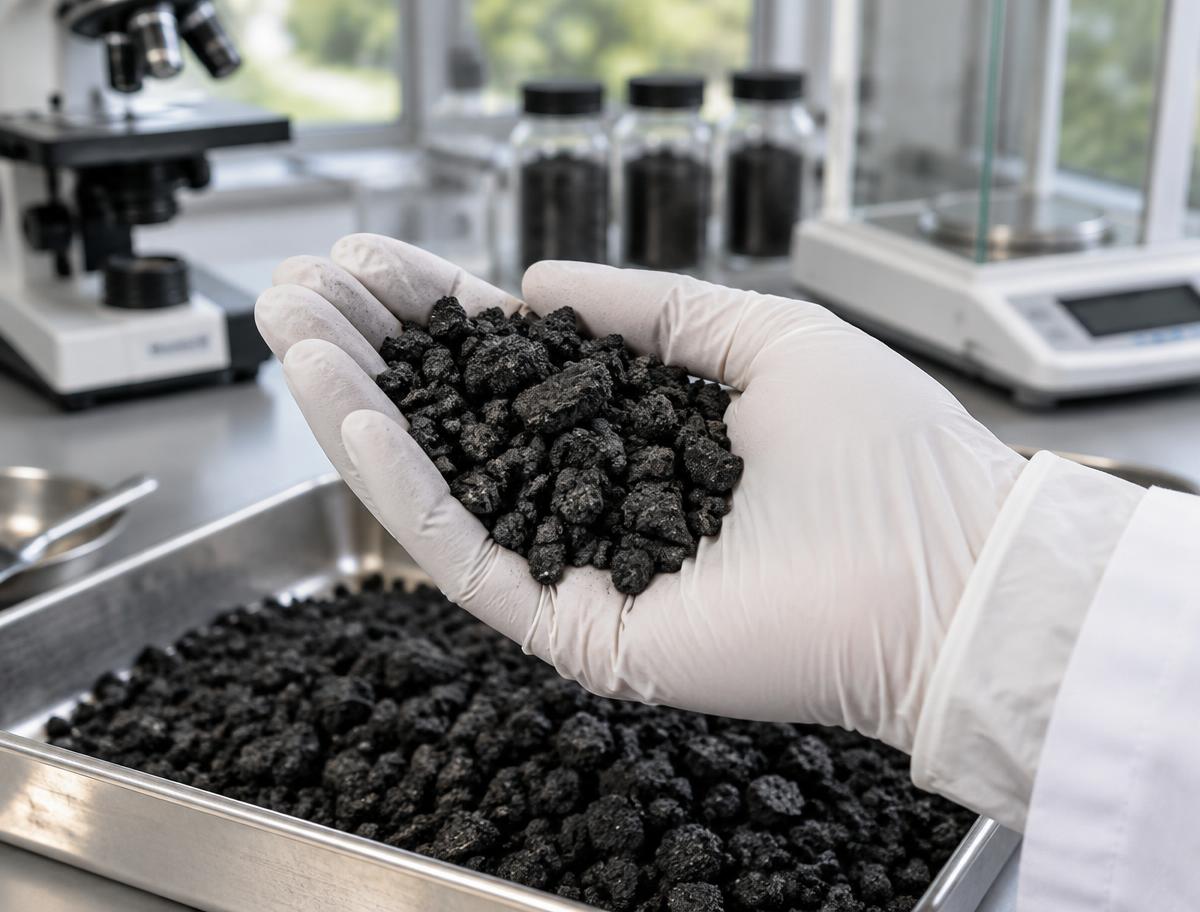 Biofuel sample prepared for independent laboratory testing